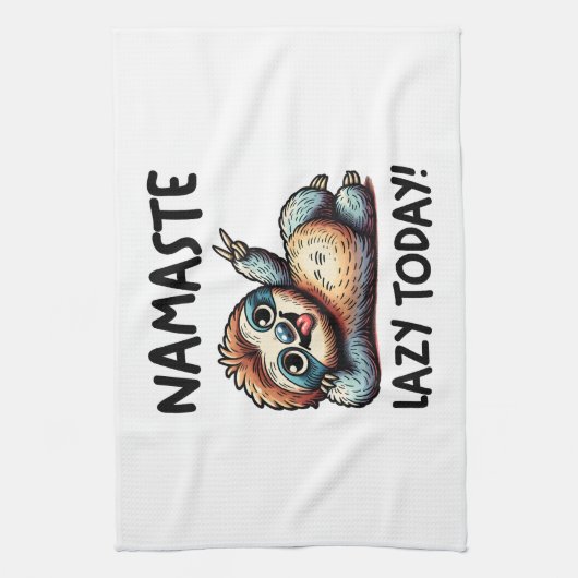 Chill Sloth Namaste Lazy Vibes Geschirrtuch (Vertikal)