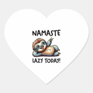 Chill Sloth Namaste Lazy Vibes Herz-Aufkleber