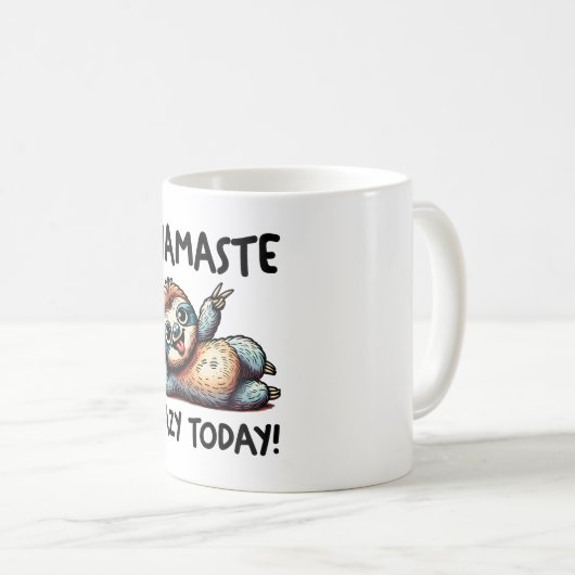 Chill Sloth Namaste Lazy Vibes Kaffeetasse (VorderseiteRechts)