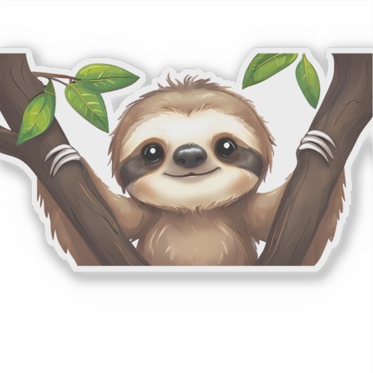 Chill Sloth Sticker - Nur langsame Farben (Vorderseite)