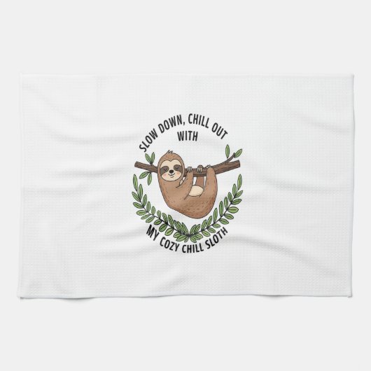 Chill Sloth, USA Animal Geschirrtuch (Horizontal)