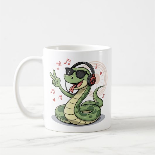 Chill Snake Tunes Funny Mugs & Cups Design Kaffeetasse (Links)