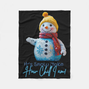 Chill Snowman Snow Joke Niedlich Funny Christmas Fleecedecke