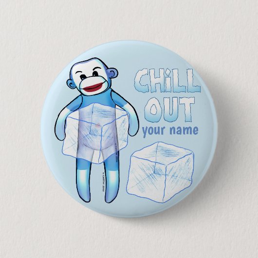 Chill Sock Monkey Button (Vorderseite)