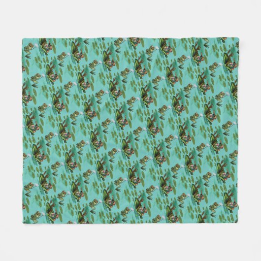 Chill Summer Frogs Fleecedecke (Vorderseite (Horizontal))