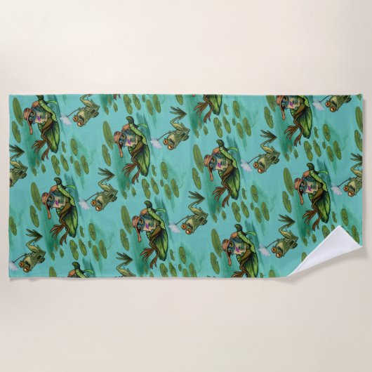 Chill Summer Frogs Strandtuch (Vorderseite)