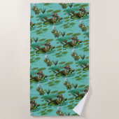 Chill Summer Frogs Strandtuch (Vorderseite)