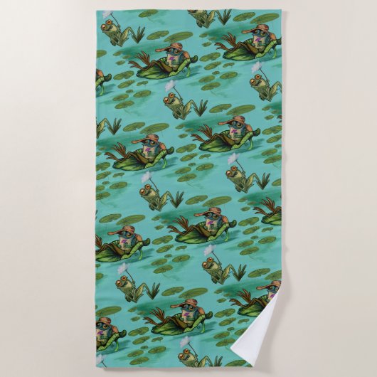 Chill Summer Frogs Strandtuch (Vorderseite)