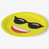 Chill Sunglasses Emoji Pappteller (Schrägansicht)