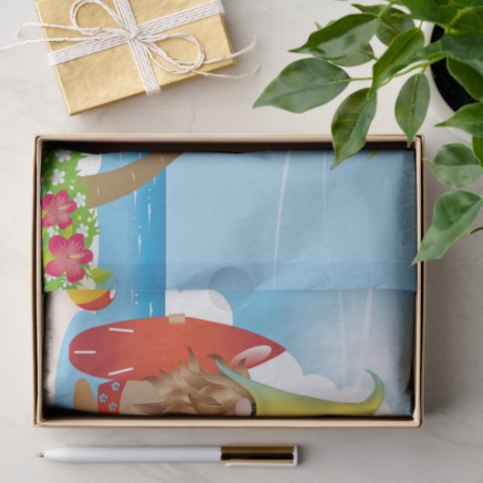 Chill Surfer Gnome Typ Seidenpapier (Geschenk)