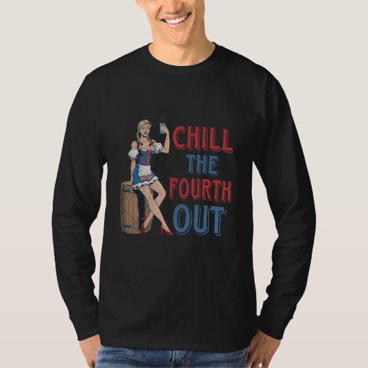 Chill The Fourth Out Cowgirl Western Happy 4th Of  T-Shirt (Vorderseite)