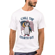 Chill The Fourth Out lustige Pinguin USA Flagر