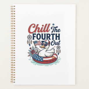 Chill The Fourth Out Patrioten-Ente Vektor-Shirt_1 Planer