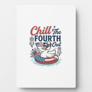 Chill The Fourth Out Patrioten-Enten-Vektor-Shirt_ Fotoplatte