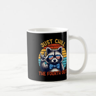 Chill The Fourth Out Waschbär 4. Juli Vintage Kaffeetasse