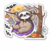 Chill Thrills Halloween Sloth Oversifizierter T - Aufkleber (Vorderseite)