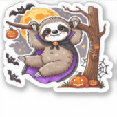 Chill Thrills Halloween Sloth Oversifizierter T -  Aufkleber (Vorderseite)