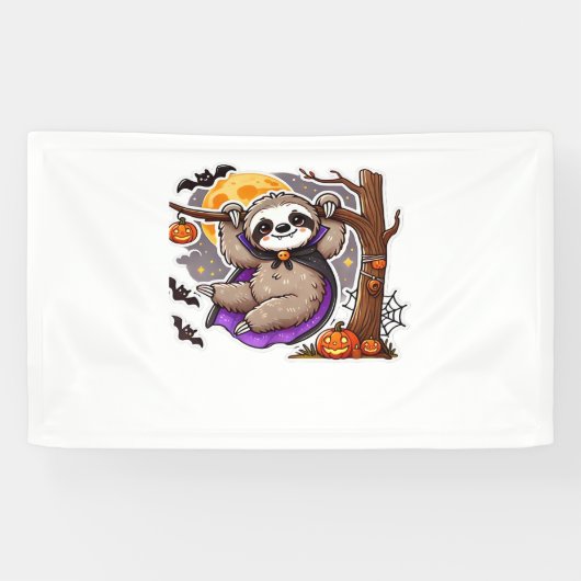 Chill Thrills Halloween Sloth Oversifizierter T -  Banner (Horizontal)