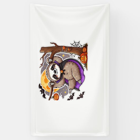 Chill Thrills Halloween Sloth Oversifizierter T - Banner (Vertikal)