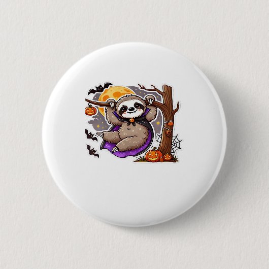 Chill Thrills Halloween Sloth Oversifizierter T - Button (Vorderseite)