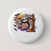 Chill Thrills Halloween Sloth Oversifizierter T -  Button (Vorderseite)