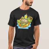 Chill Turtle mit Sonnenbrille Schwimmen Funny Desi T-Shirt (Vorderseite)