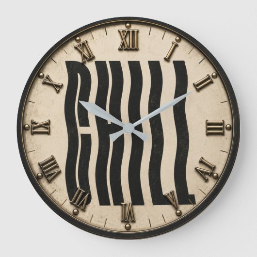 Chill Typography Modern Minimalist Große Wanduhr (Vorderseite)