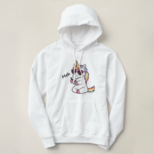 Chill Unicorn Nail Vibes - Meh Hoodie (Design vorne)