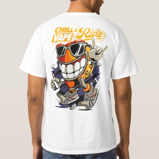 "Chill Vape Rider: Urban Cool T - Shirt Design" (Rückseite)