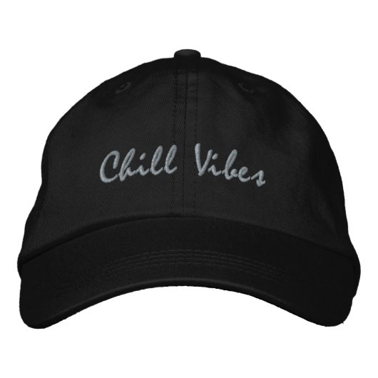 Chill Vibes Black Hat Bestickte Baseballkappe (Vorderseite)