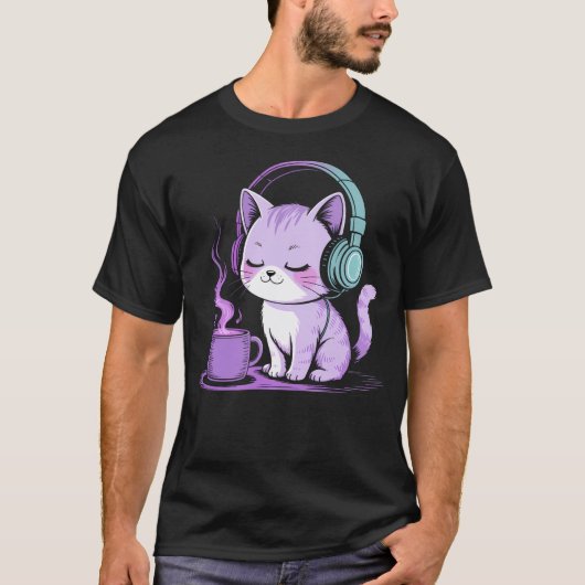 Chill Vibes Katze Mit T-Shirt (Vorderseite)