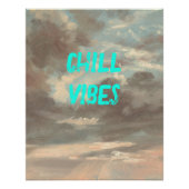 Chill Vibes Moody Cloud Sky Text Türkise Poster (Vorderseite)