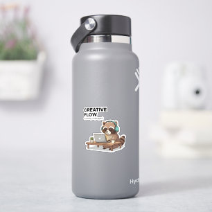 Chill-Waschbär-Coding-Aufkleber Kreativer Flow Lap Aufkleber