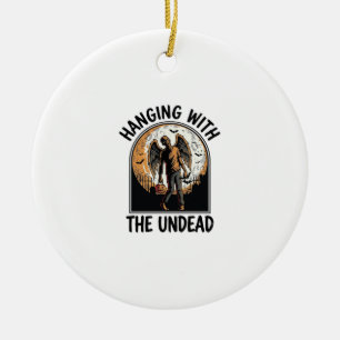Chill Zombie-Shirt Vintage-Halloween-Grafik_1 Keramik Ornament