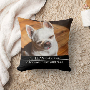 Chillax Chihuahua schläfrig entspanntes Zunge-out- Kissen