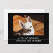 Chillax Chihuahua schläfrig entspanntes Zunge-out- Postkarte (Vorne/Hinten)