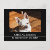 Chillax Chihuahua schläfrig entspanntes Zunge-out- Postkarte (Vorderseite)