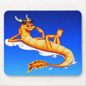 Chillax Drache (blau) Mousepad (Vorne)