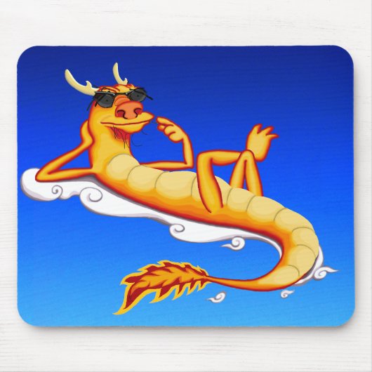 Chillax Drache (blau) Mousepad (Vorne)