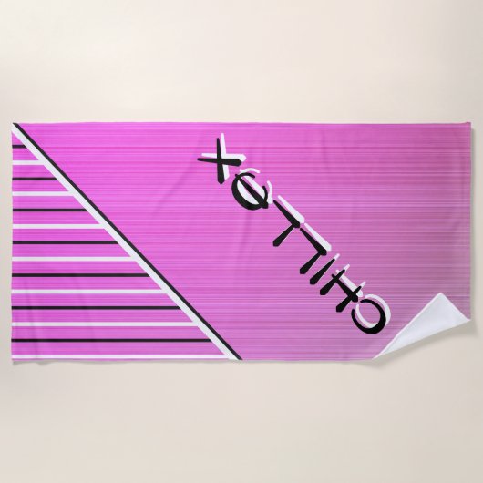 Chillax Pink Strandtuch (Vorderseite)