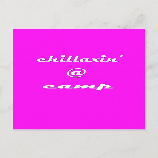 Chillaxin' @ Camp (pink) Postkarte (Vorderseite)