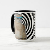 CHILLAXIN'Fat Manx Cat mit Sonnenbrille Kaffee Tasse (Vorderseite Links)