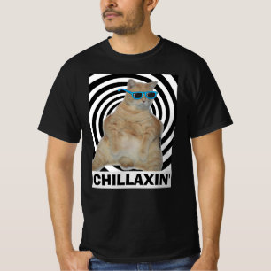 CHILLAXIN'Fat Manx Katze mit Sonnenbrille T Shirt