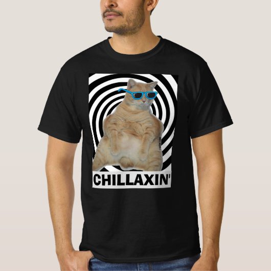 CHILLAXIN'Fat Manx Katze mit Sonnenbrille T Shirt (Vorderseite)