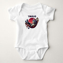 Chillaxing Patriotic Taurus Bull in Hammock Design Baby Strampler