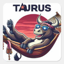 Chillaxing Patriotic Taurus Bull in Hammock Design