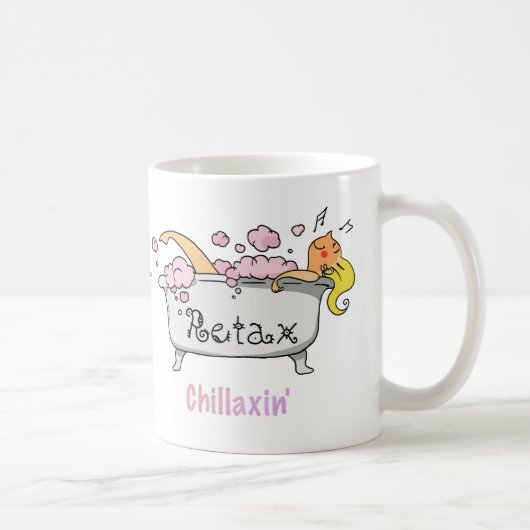 Chillaxing-Zeit-Cartoon-Badewanne Kaffeetasse (Rechts)
