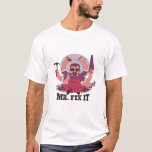 ChilledWorld „Mr. Fix It“-Grafik-Baumwoll-T-Shirt T-Shirt