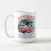 Chillen Flamingo Tropischer Strand Ruhestand Humor Kaffeetasse (Links)