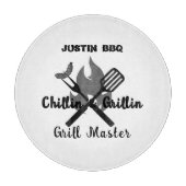 Chillen & Grillen personalisiertes Geschenk für Pa Schneidebrett (Vorderseite)